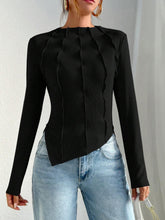 Women's Exposed Seam Asymmetrical Hem T-Shirt